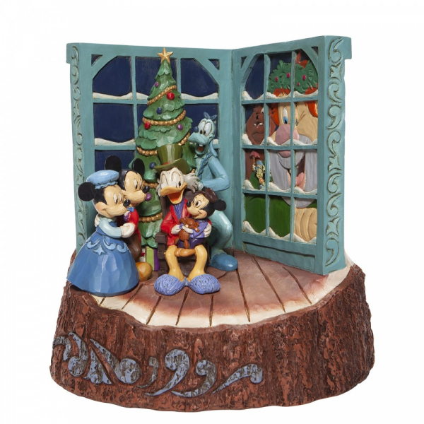 Disney Traditions Carved by Heart Mickey Mouse Christmas Carol Figurine 
