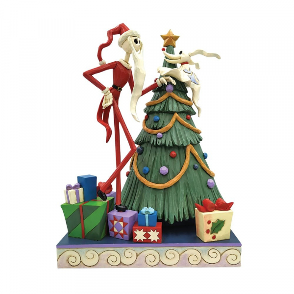 Disney Traditions Santa Jack with Zero by Tree - 6008991