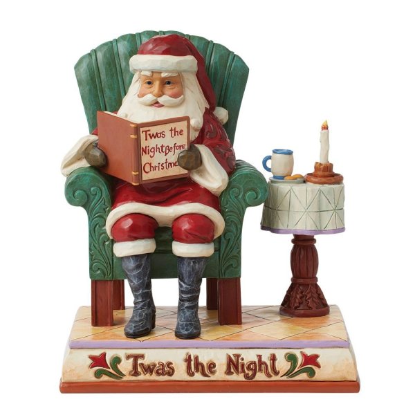 Jim Shore Heartwood Creek Twas the Night Before Christmas Santa Reading Figurine