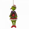 Jim Shore Grinch with Wreath Hanging Ornament