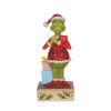 Jim Shore Happy Grinch with Blinking Heart Figurine