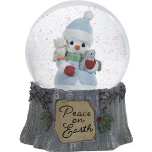 Precious Moments Peace On Earth Annual Snowman Musical Snow Globe - 201104