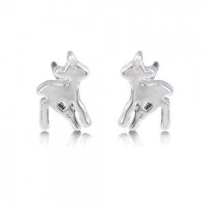 Disney White Gold-Plated Little Bambi Deer Stud Earrings - DJE028