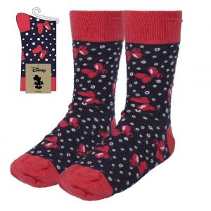 Ladies Minnie Mouse Bow Socks - Size 35-41