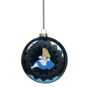 Disney Alice in Wonderland 80mm Glass Disk Hanging Ornament