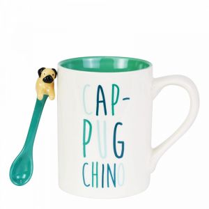 Our Name Is Mug Cup-Pug-Chino Mug with Sculpted Spoon Set - 6003683