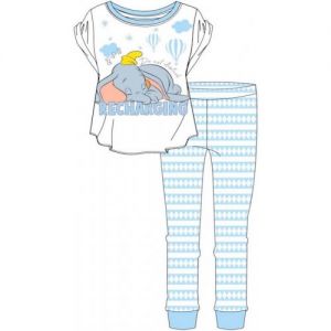 Ladies Official Disney Dumbo S/Sleeve Top & Cuffed Lounge Pant Pyjama Set - 33399