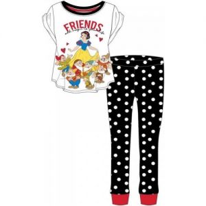Ladies Official Disney Snow White S/Sleeve Top & Cuffed Lounge Pant Pyjama Set - 33532