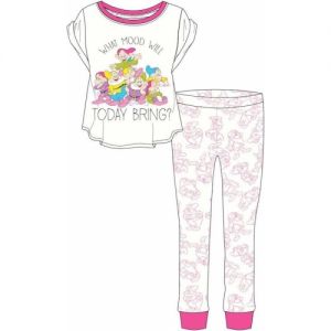 Ladies Official Disney Snow White Seven Dwarfs S/Sleeve Top & Cuffed Lounge Pant Pyjama Set - 33697