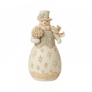 Jim Shore Heartwood Creek Holiday Lusture Collection Snowman Figurine