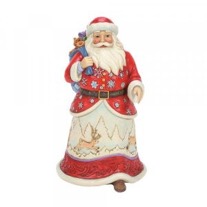 Jim Shore Heartwood Creek Walking Santa with Winter Scene Figurine