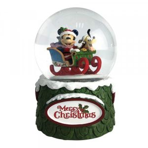 Disney Traditions Laughing All the Way - Mickey and Pluto Christmas Waterball