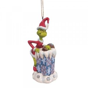 Jim Shore Grinch Climbing in Chimney Hanging Ornament
