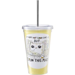 Enesco Cats @ Work I Run This Place Drinking Cup- 4048930
