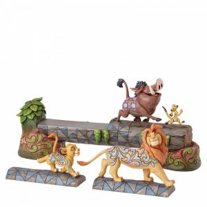 Disney Traditions Carefree Camaraderie (Simba, Timon and Pumbaa On Log