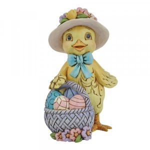 Jim Shore Heartwood Creek Chick with Basket Mini Figurine