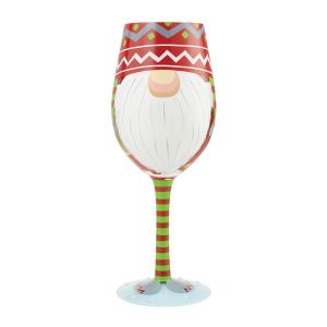 Lolita Gnome for the Holidays Wine Glass