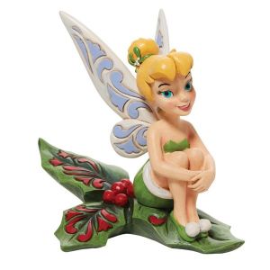 Jim Shore Disney Traditions Tinker Bell Sitting on Holly