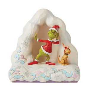 Jim Shore Grinch Standing by Mounds of Snow Illuminated Figurine