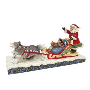 Jim Shore Heartwood Creek Santa in Dog Sled with Toys Figurine