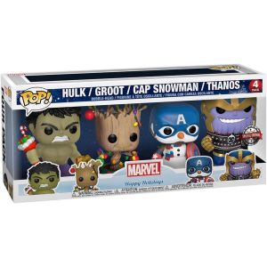 Funko POP! Marvel Holiday - Hulk, Groot, Captain America Snowman and Thanos - 4 pack