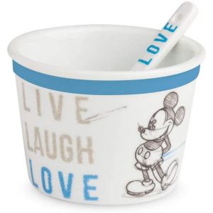 Blue Minnie Live Laugh Love ice cream bowl with spoon