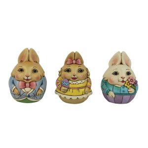 Jim Shore Heartwood Creek Set of 3 Bunny Egg Mini Figurines