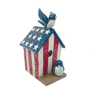 Jim Shore Heartwood Creek Patriotic Birdhouse Figurine