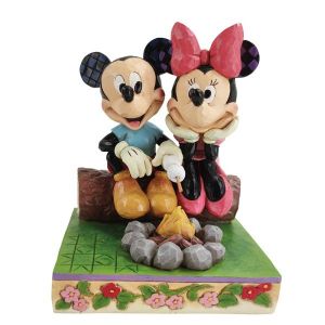Jim Shore Disney Traditions Mickey & Minnie in front of a  Campfire