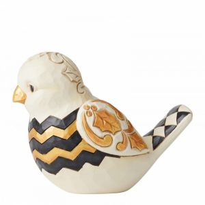 Heartwood Creek Winged Winter Wonder Black and Gold Pint-Sized Figurine - 6004202