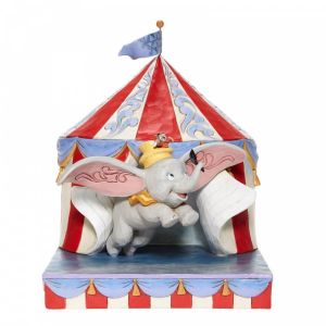 Disney Traditions Over the Big Top - Dumbo Circus out of Tent Figurine.