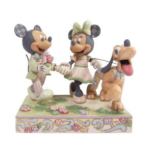 Jim Shore Disney Traditions Spring Mickey, Minnie and Pluto Figurine