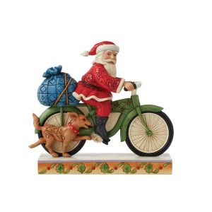Jim Shore Heartwood Creek Santa Riding Bike Figurine