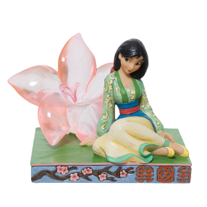 Jim Shore Disney Traditions Mulan with Clear Resin Cherry Blossom
