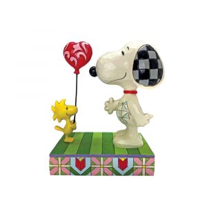 Jim Shore Peanuts Woodstock giving Snoopy Heart