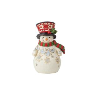 Heartwood Creek Pint Sized Snowman with Large Hat Figurine 