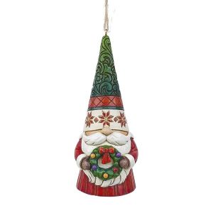 Heartwood Creek Gnome Holding Wreath Hanging Ornament 