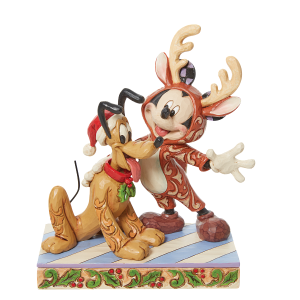 Jim Shore Disney Traditions Festive Friends (Mickey Mouse & Pluto  Figurine)