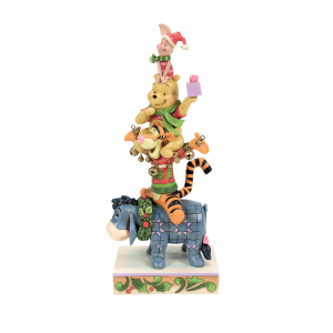Jim Shore Disney Traditions Friendships & Festivities Stacked Pooh & Friends Christmas Figurine