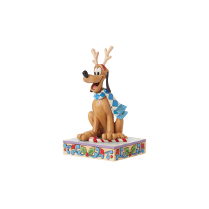 Jim Shore Disney Traditions Dashing Rein-dog Holiday Pluto Figurine