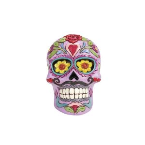 Jim Shore Heartwood Creek DOD Purple Skull Pint Colourful Calavera Figurine