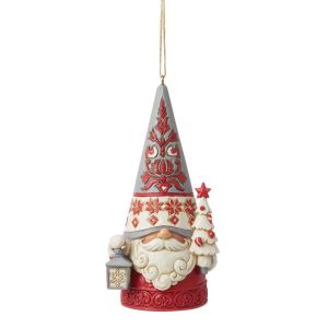 Jim Shore Heartwood Creek Gnome with Tree Hanging Ornament