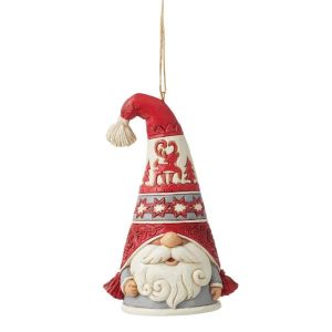 Jim Shore Heartwood Creek Gnome with Reindeer Hat Hanging