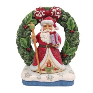 Jim Shore Heartwood Creek Santa in Wreath Figurine
