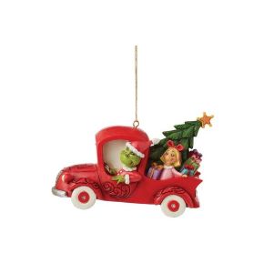 Jim Shore The Grinch in a Red Truck Hanging Ornament