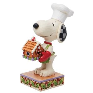 Jim Shore Snoopy Holding Gingerbread House Figurine