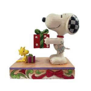 Jim Shore Snoopy and Woodstock Giving Gifts Figurine