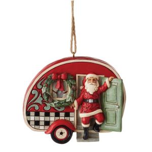 Jim Shore Heartwood Creek Highland Glen Santa with Camper Hanging Ornament