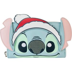 Loungefly Disney Stitch Holiday Glitter Zip Around Wallet