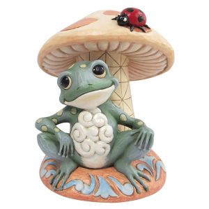 Jim Shore Heartwood Creek Frog Leaning on Mushroom Figurine